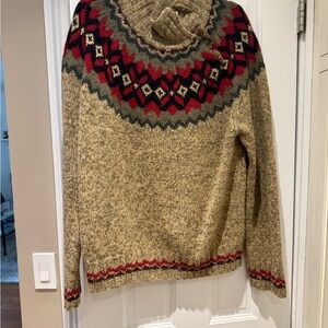 Ralph Lauren Beige and Red Turtleneck Sweater